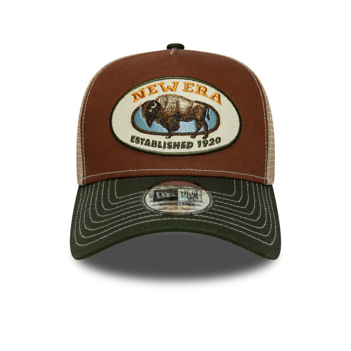 9FORTY E-Frame Trucker New Era Animal Patch Deep Seaweed Visor Deep Auburn Snapback