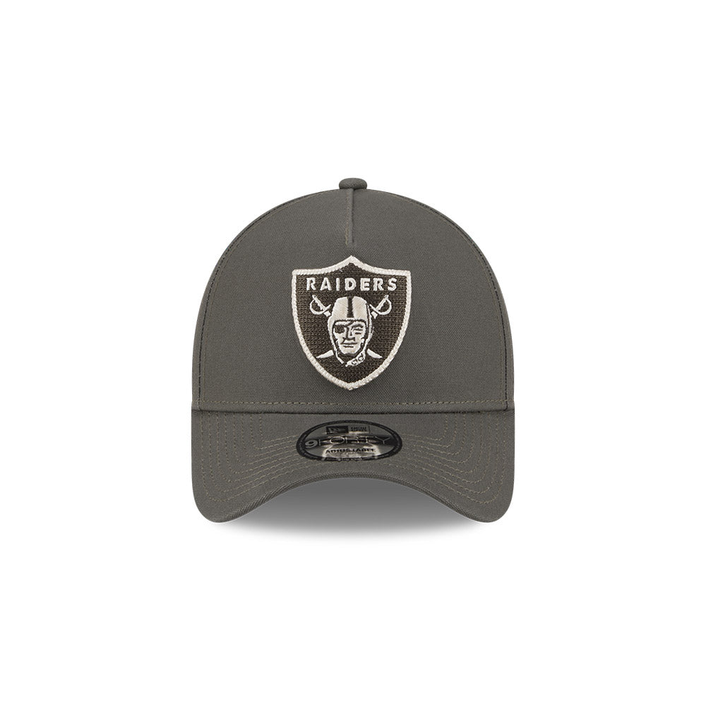 9FORTY A-Frame Las Vegas Raiders Moss Canvas Chainstitching Dark Moss Snapback