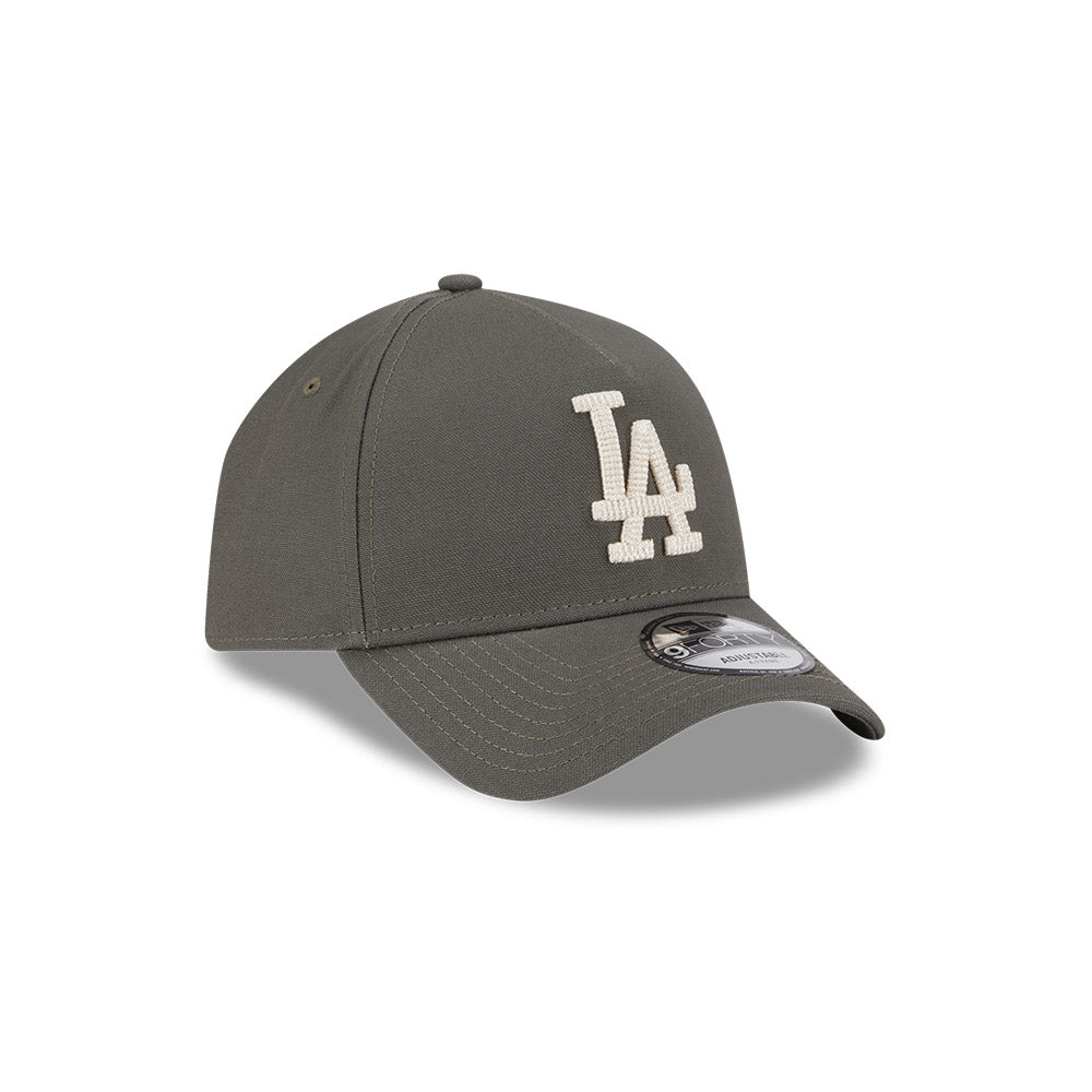 9FORTY A-Frame Los Angeles Dodgers Moss Canvas Chainstitching Dark Moss Snapback