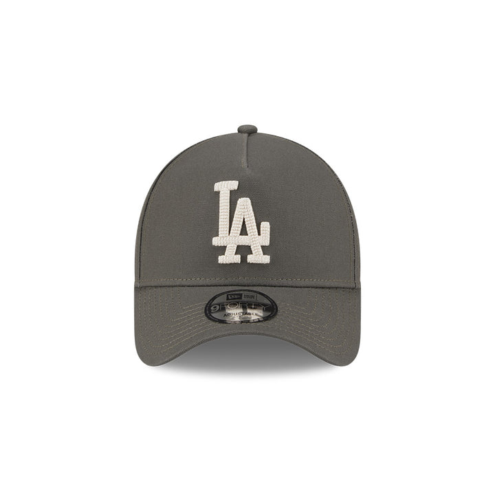 9FORTY A-Frame Los Angeles Dodgers Moss Canvas Chainstitching Dark Moss Snapback