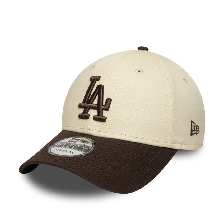 9FORTY Los Angeles Dodgers Side Patch 2-Tone Brown Visor Light Cream Adjustable