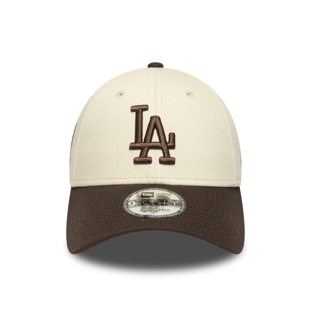 9FORTY Los Angeles Dodgers Side Patch 2-Tone Brown Visor Light Cream Adjustable