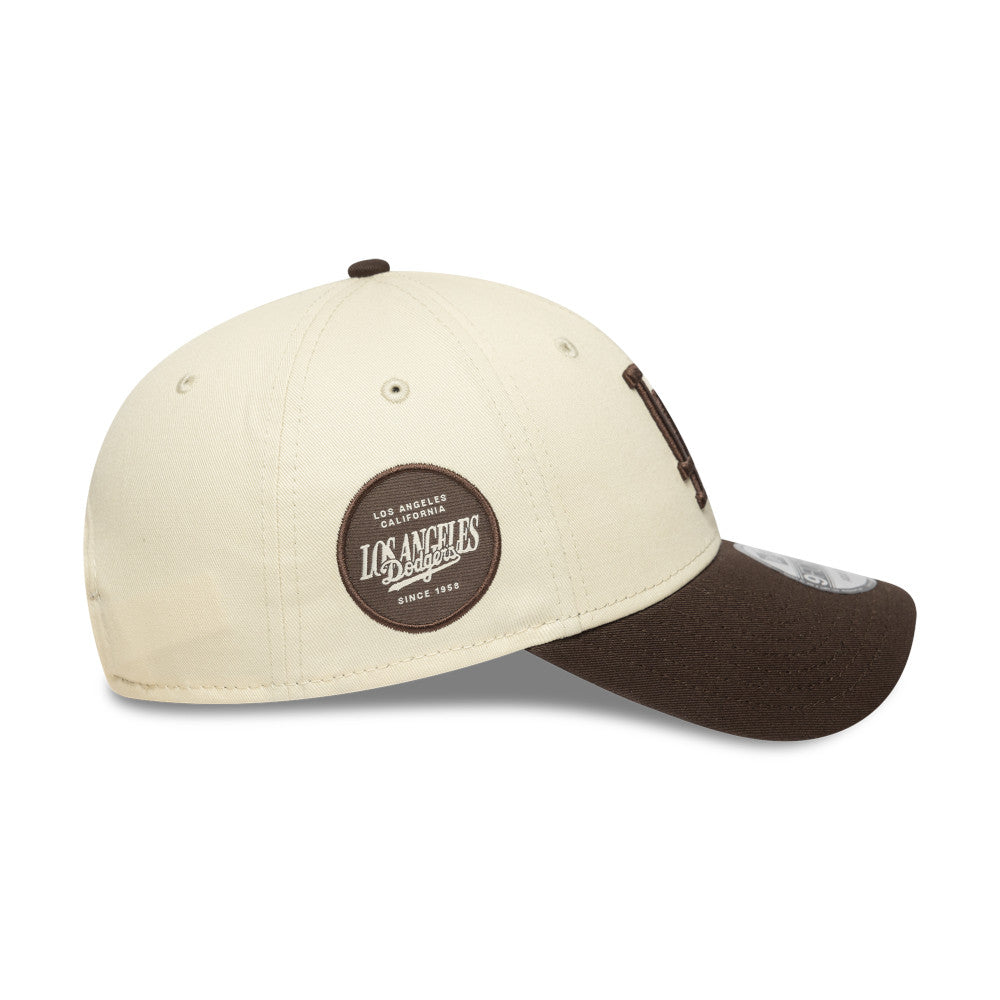 9FORTY Los Angeles Dodgers Side Patch 2-Tone Brown Visor Light Cream Adjustable