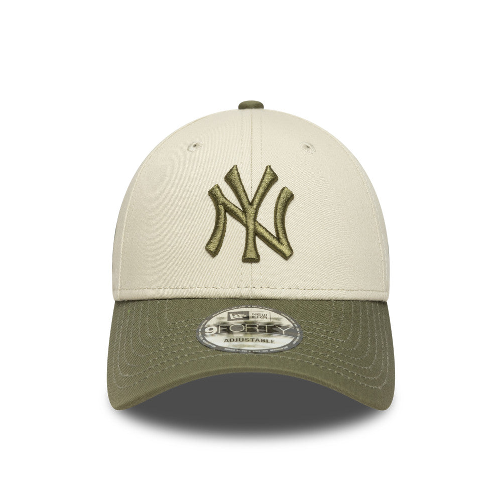 9FORTY New York Yankees Side Patch 2-Tone New Olive Visor Stone Adjustable