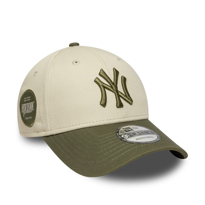 9FORTY New York Yankees Side Patch 2-Tone New Olive Visor Stone Adjustable