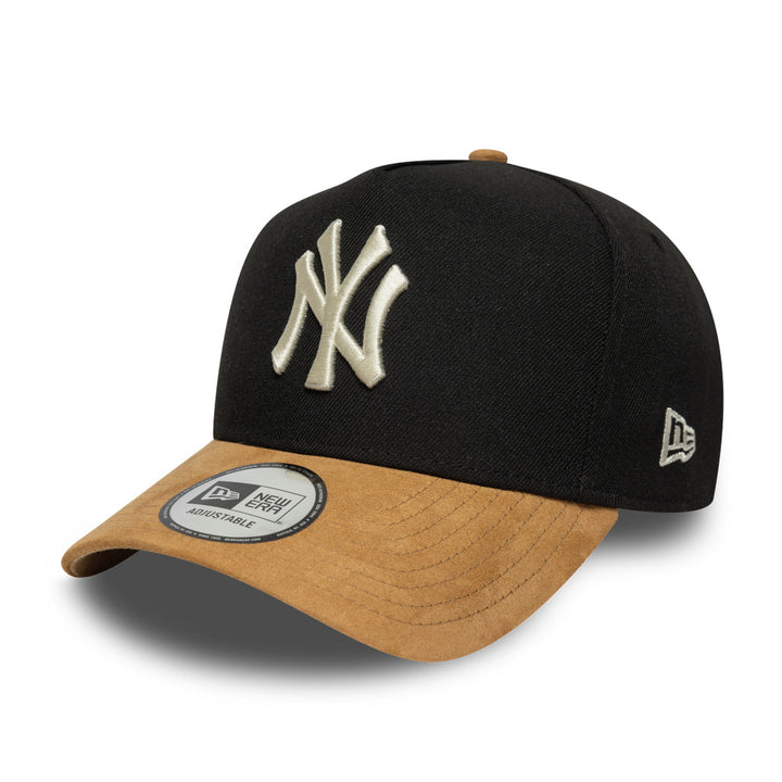 9FORTY E-Frame New York Yankees Suede Visor Black Camel Snapback