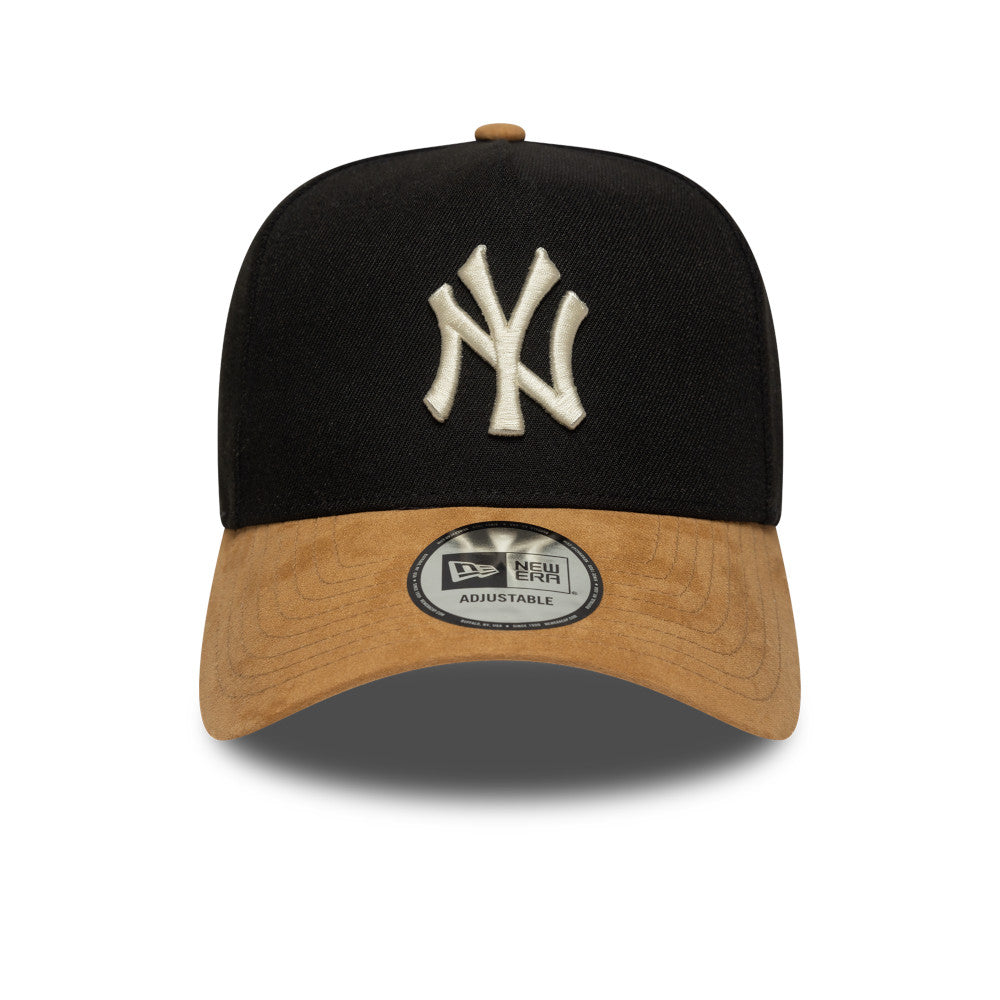 9FORTY E-Frame New York Yankees Suede Visor Black Camel Snapback