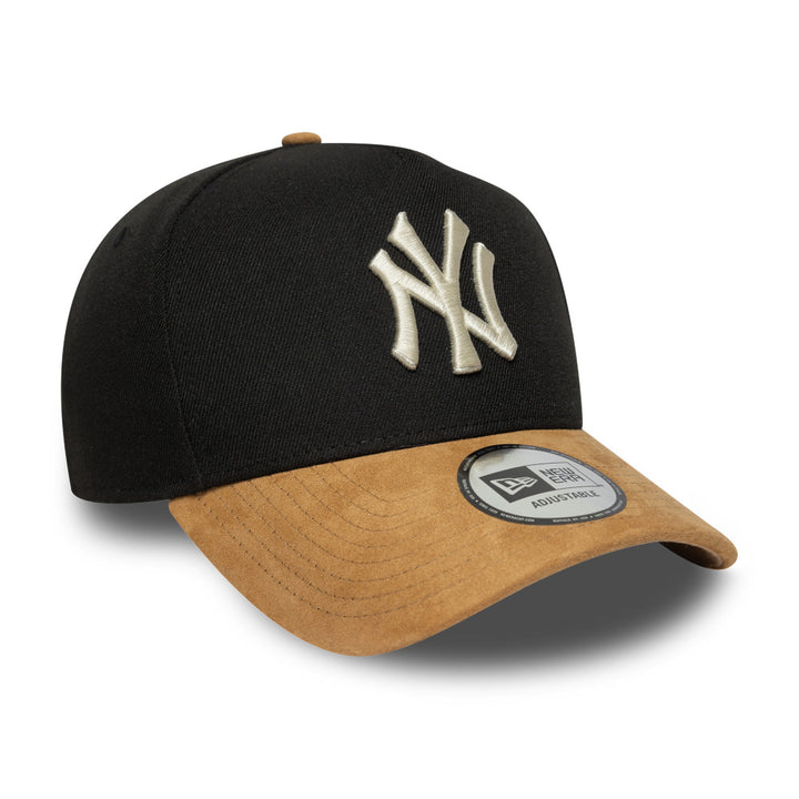 9FORTY E-Frame New York Yankees Suede Visor Black Camel Snapback