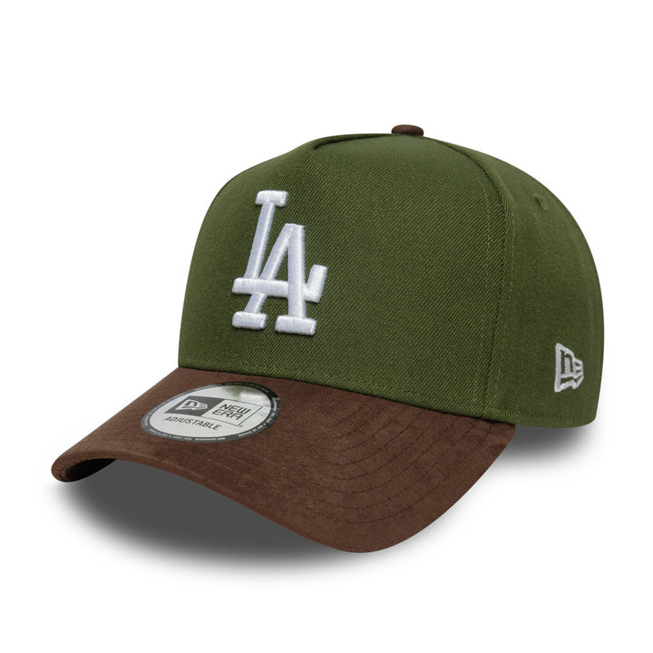 9FORTY E-Frame Los Angeles Dodgers Suede Visor Rifle Green Burnt Wood Snapback