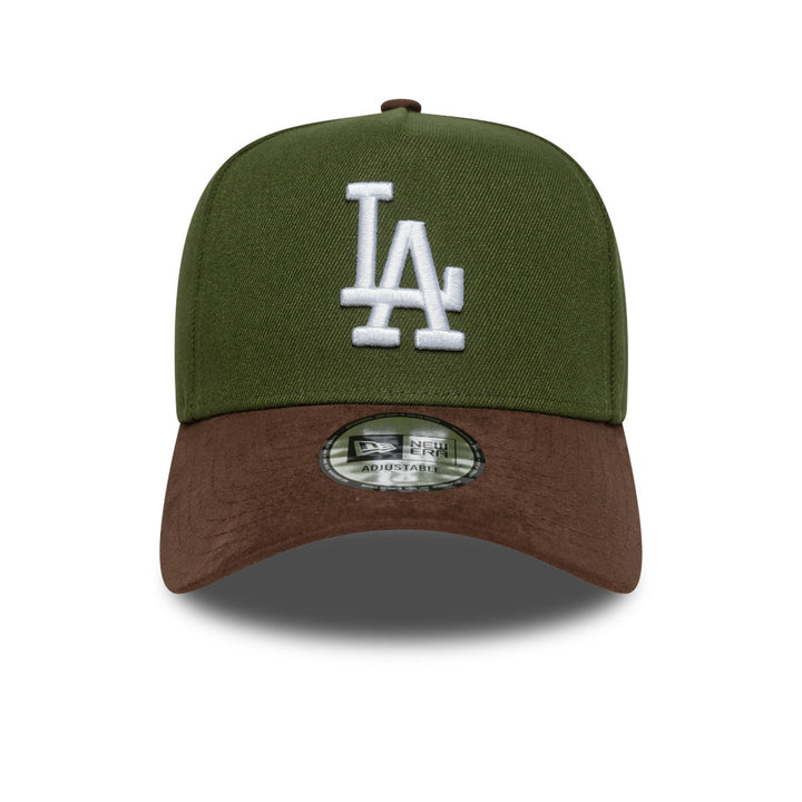 9FORTY E-Frame Los Angeles Dodgers Suede Visor Rifle Green Burnt Wood Snapback