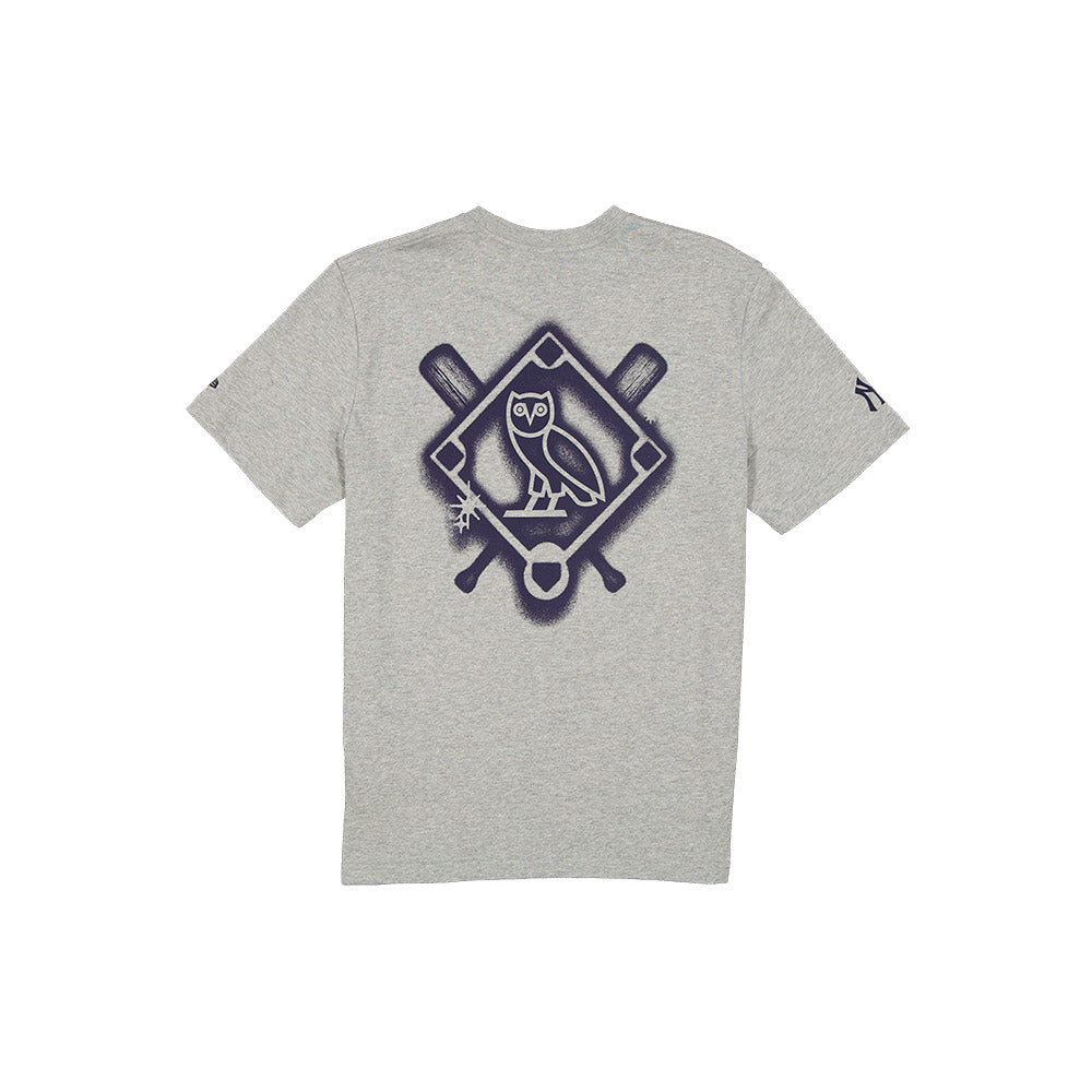 New York Yankees MLB x OVO Heather Gray Short Sleeve T-Shirt