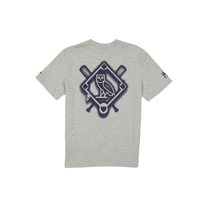 New York Yankees MLB x OVO Heather Gray Short Sleeve T-Shirt
