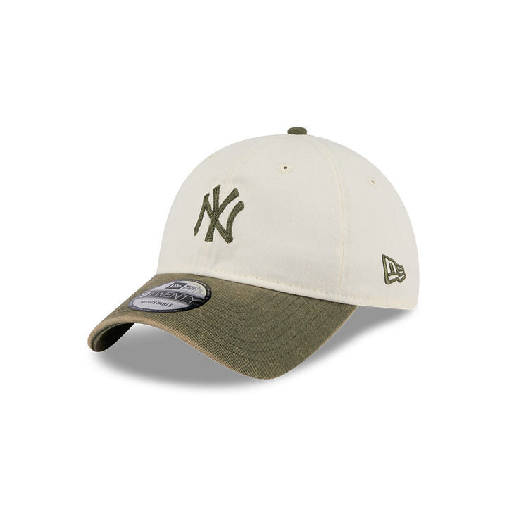 9TWENTY New York Yankess 2-Tone Snow Wash New Olive Visor Stone Adjustable