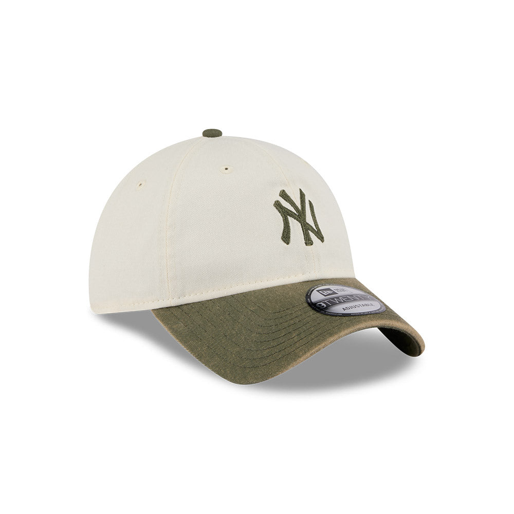 9TWENTY New York Yankess 2-Tone Snow Wash New Olive Visor Stone Adjustable