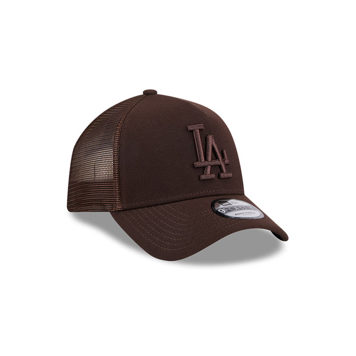 9FORTY A-Frame Trucker  Los Angeles Dodgers Burnt Wood Brown Snapback