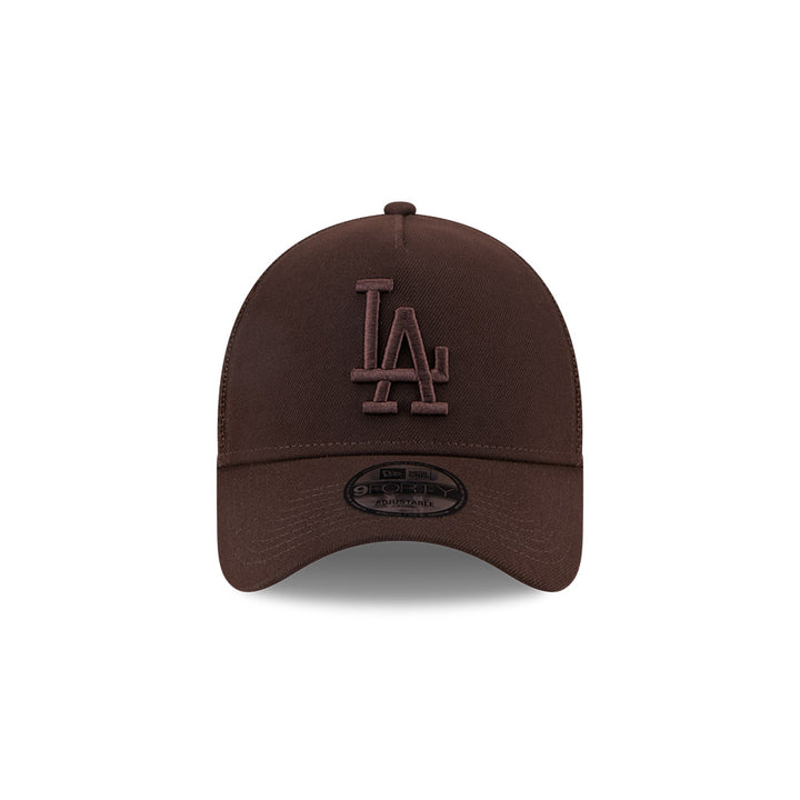 9FORTY A-Frame Trucker  Los Angeles Dodgers Burnt Wood Brown Snapback