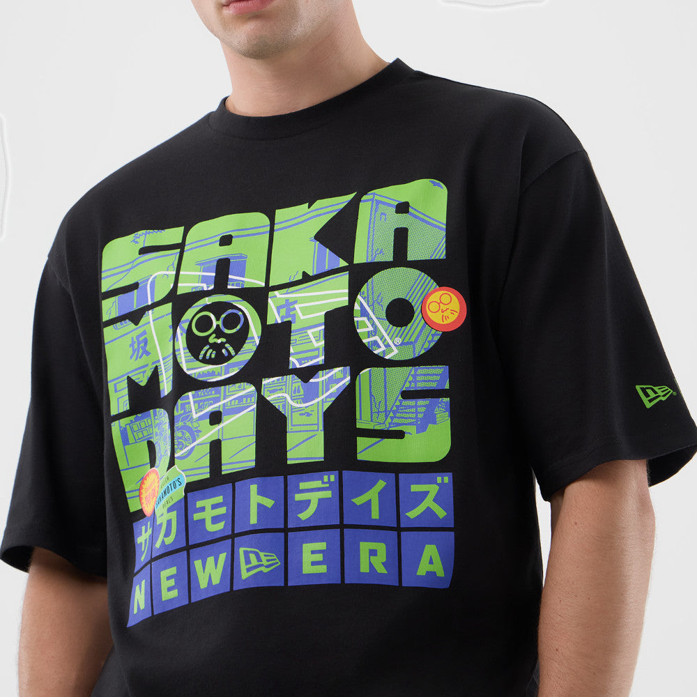 New Era x Netflix Sakamoto Days Black Oversized Short Sleeve T-Shirt