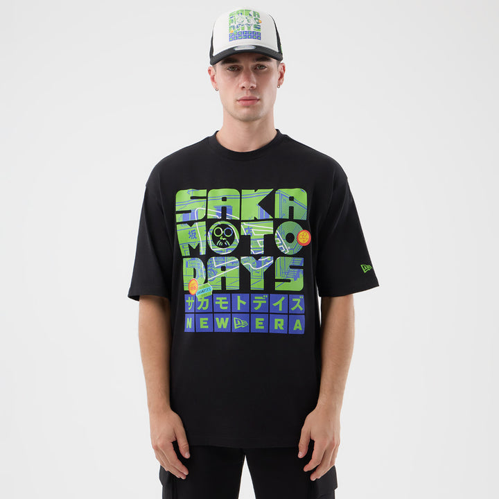 New Era x Netflix Sakamoto Days Black Oversized Short Sleeve T-Shirt
