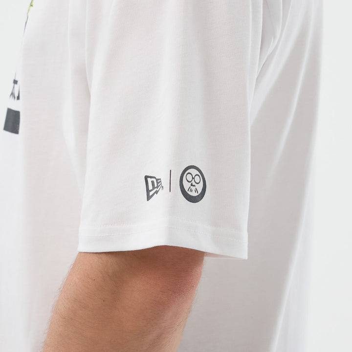 New Era x Netflix Sakamoto Days Wordmark White Oversized Short Sleeve T-Shirt