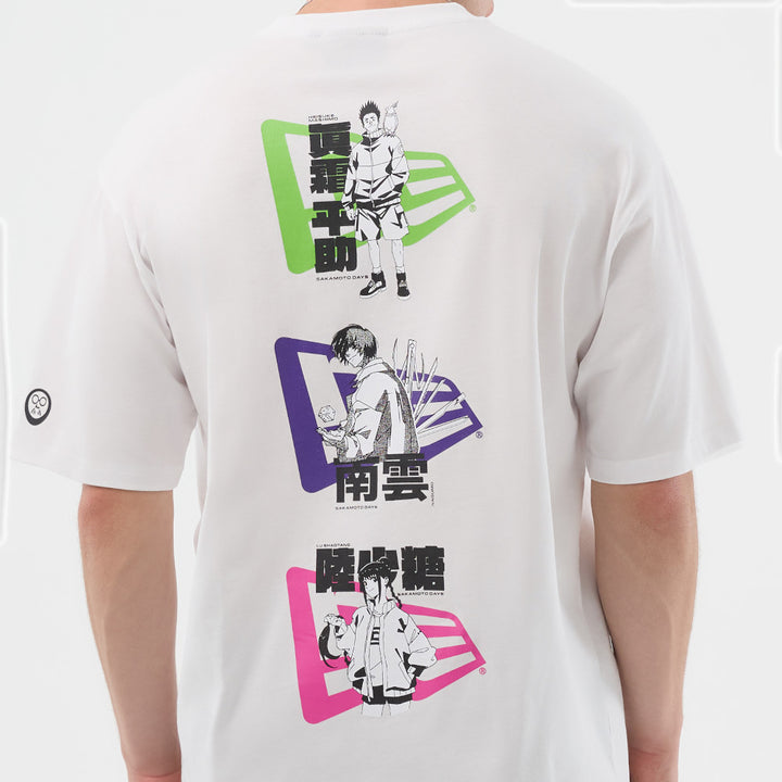 New Era x Netflix Sakamoto Days Wordmark White Oversized Short Sleeve T-Shirt
