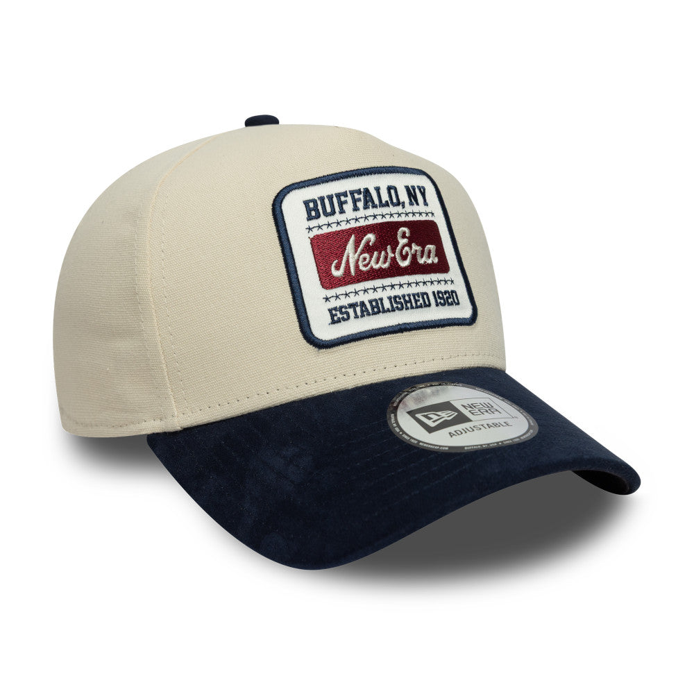 9FORTY E-Frame New Era Patch Suede 2-Tone Navy Visor Light Cream Snapback