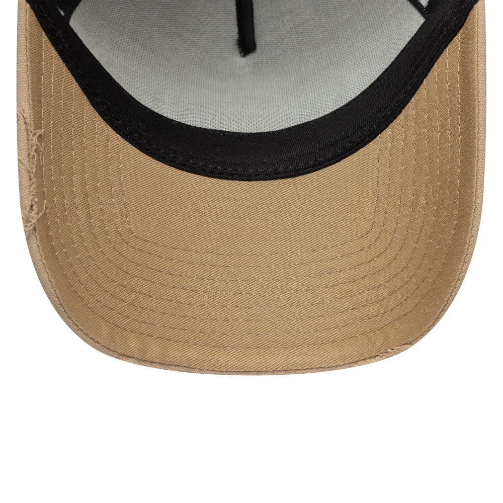 9FORTY E-Frame Trucker New Era Oval Canvas Distress Camel Snapback