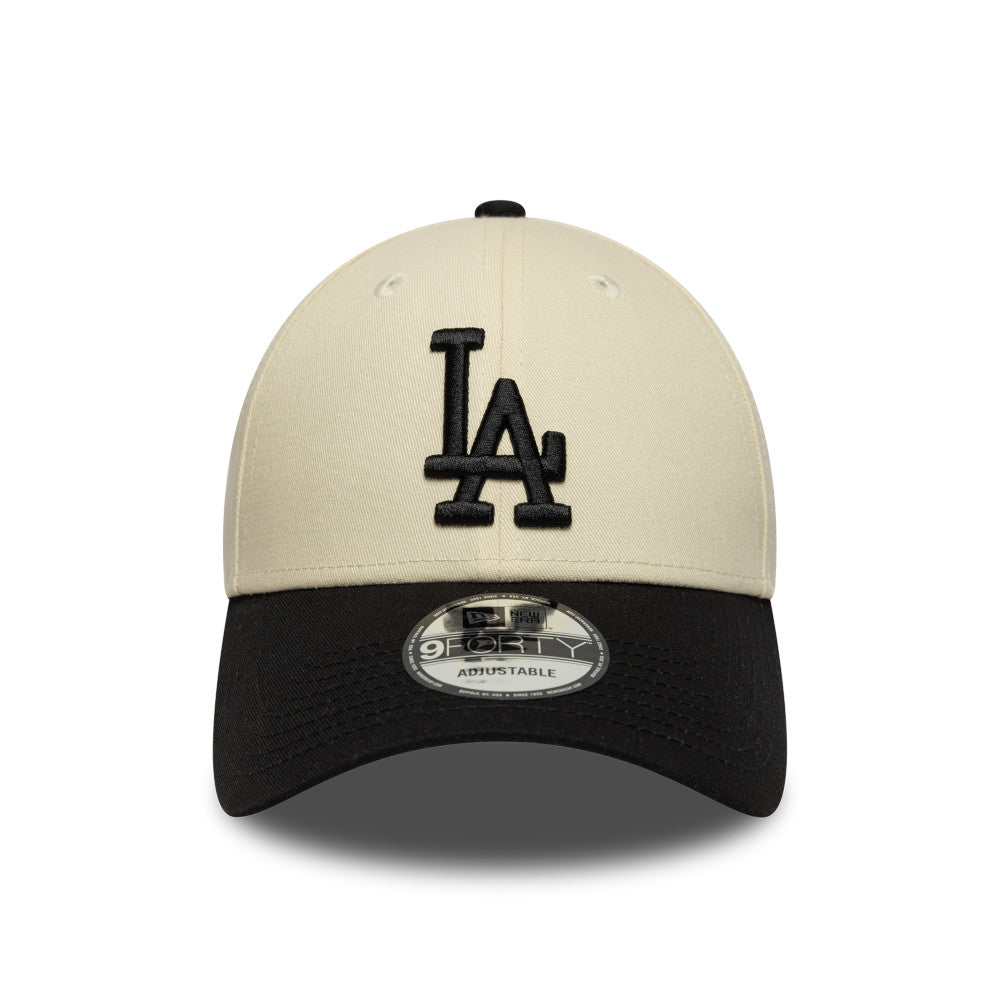 9FORTY Los Angeles Dodgers Color Block 2-Tone Black Visor Light Cream Adjustable