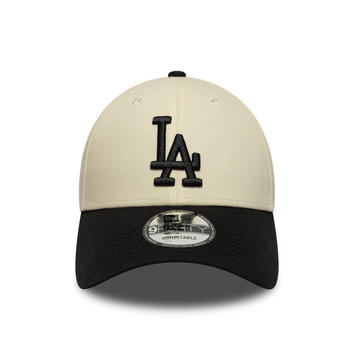 9FORTY Los Angeles Dodgers Color Block 2-Tone Black Visor Light Cream Adjustable