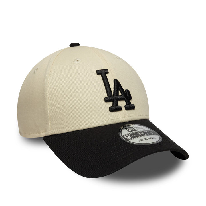 9FORTY Los Angeles Dodgers Color Block 2-Tone Black Visor Light Cream Adjustable