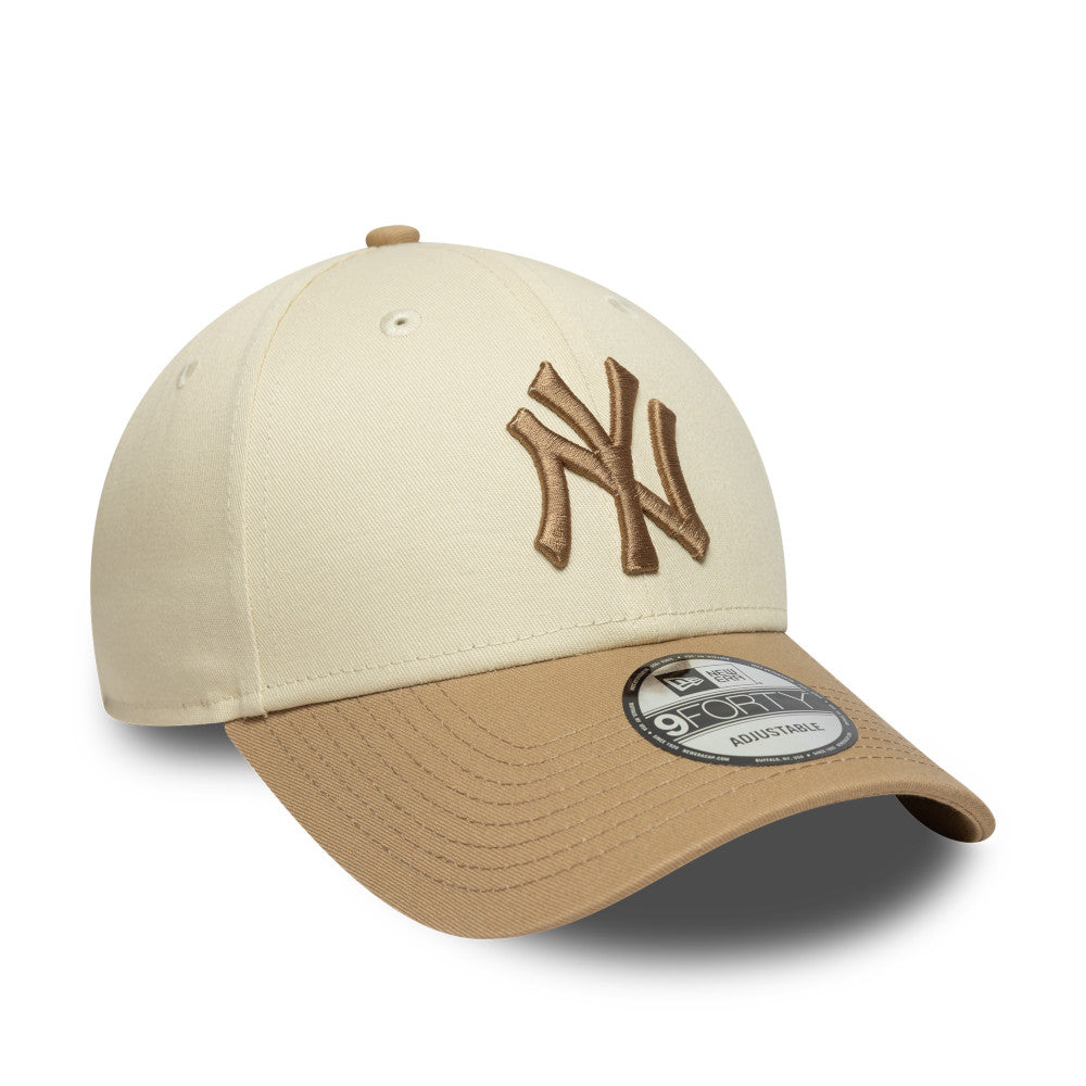 9FORTY New York Yankees Color Block 2-Tone Camel Visor Light Cream Adjustable