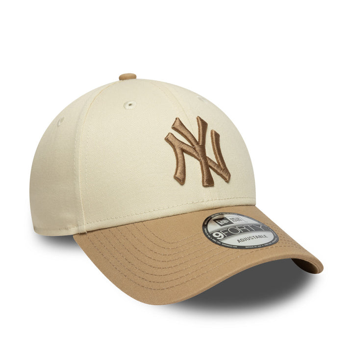 9FORTY New York Yankees Color Block 2-Tone Camel Visor Light Cream Adjustable