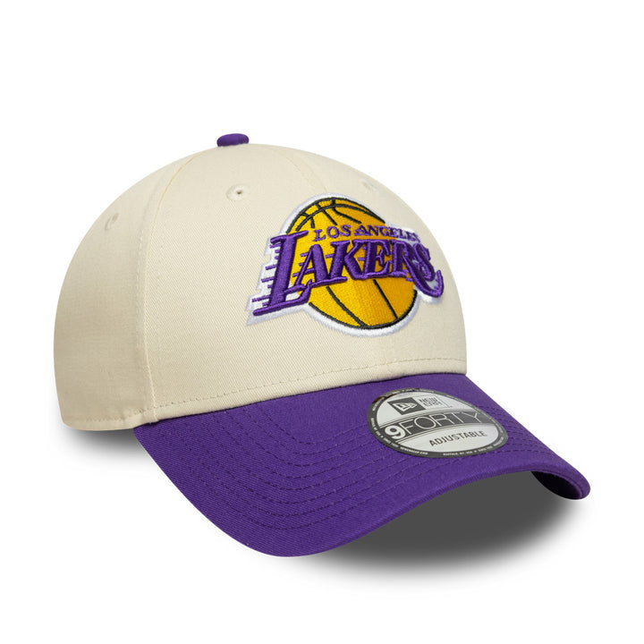 9FORTY Los Angeles Lakers Color Block 2-Tone True Purple Visor Light Cream Adjustable