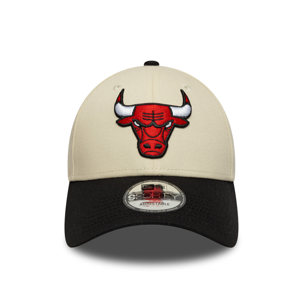 9FORTY Chicago Bulls Color Block 2-Tone Black Visor Light Cream Adjustable