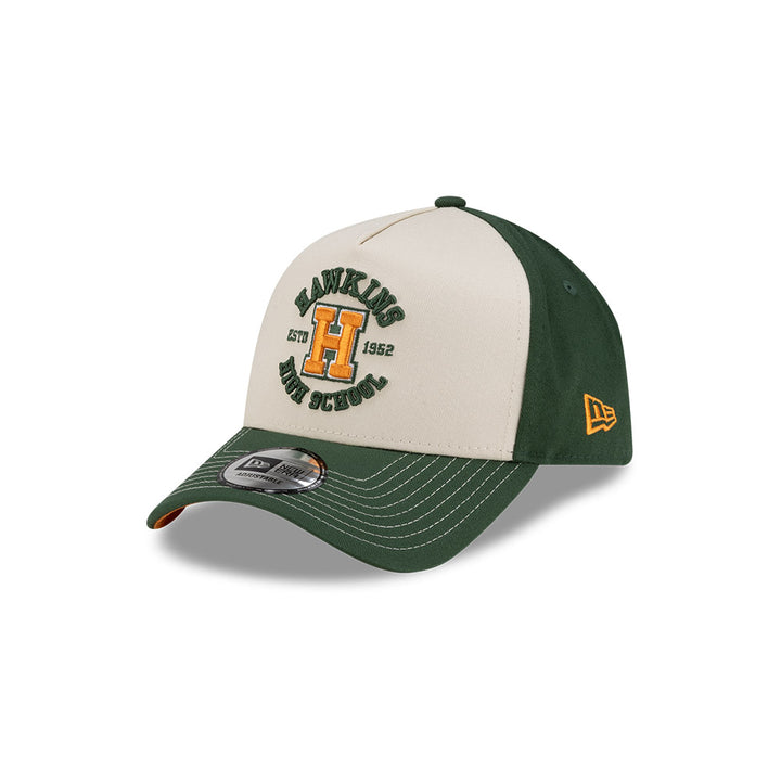 9FORTY E-Frame Stranger Things Hawkins High Cream Green Snapback