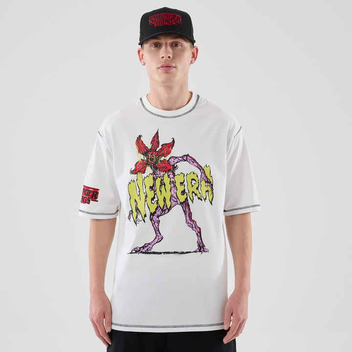 New Era Stranger Things White Oversized Short Sleeve T-Shirt