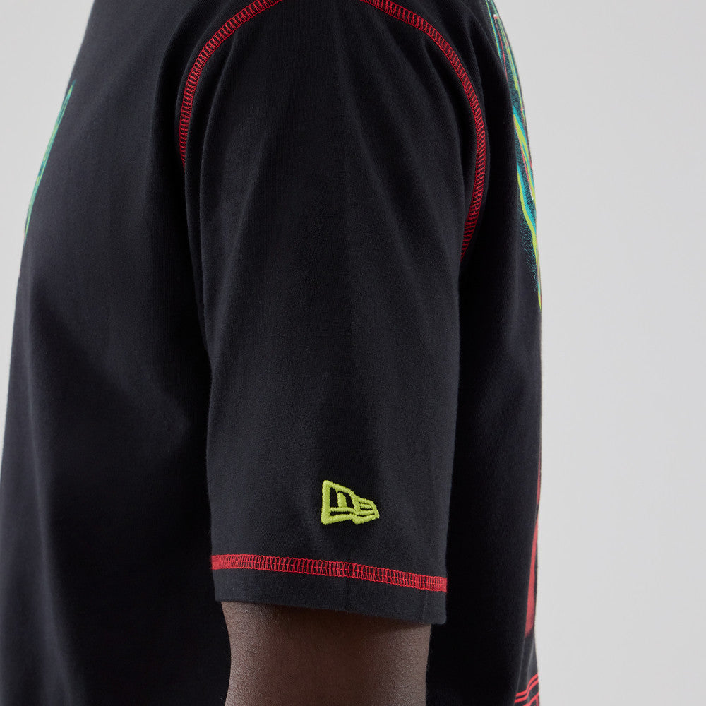 New Era Stranger Things Black Oversized Short Sleeve T-Shirt