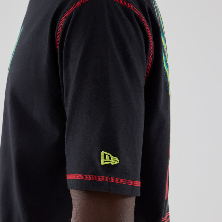 New Era Stranger Things Black Oversized Short Sleeve T-Shirt