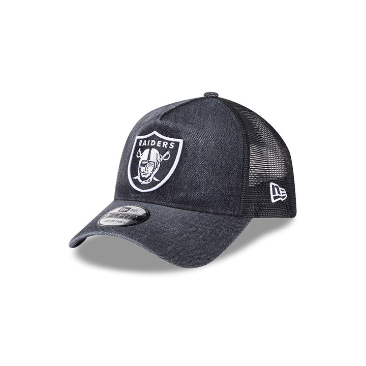 9FORTY A-Frame Trucker Las Vegas Raiders Washed Denim Black Snapback