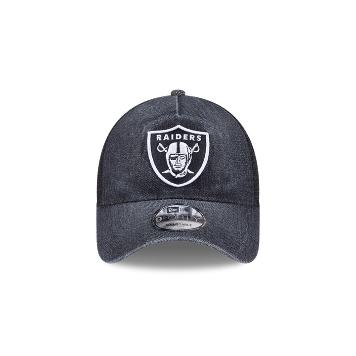 9FORTY A-Frame Trucker Las Vegas Raiders Washed Denim Black Snapback