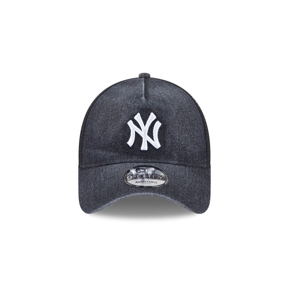 9FORTY A-Frame Trucker New York Yankees Washed Denim Black Snapback