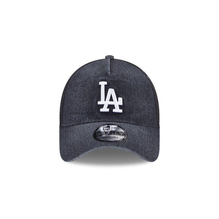 9FORTY A-Frame Trucker Los Angeles Dodgers Washed Denim Black Snapback