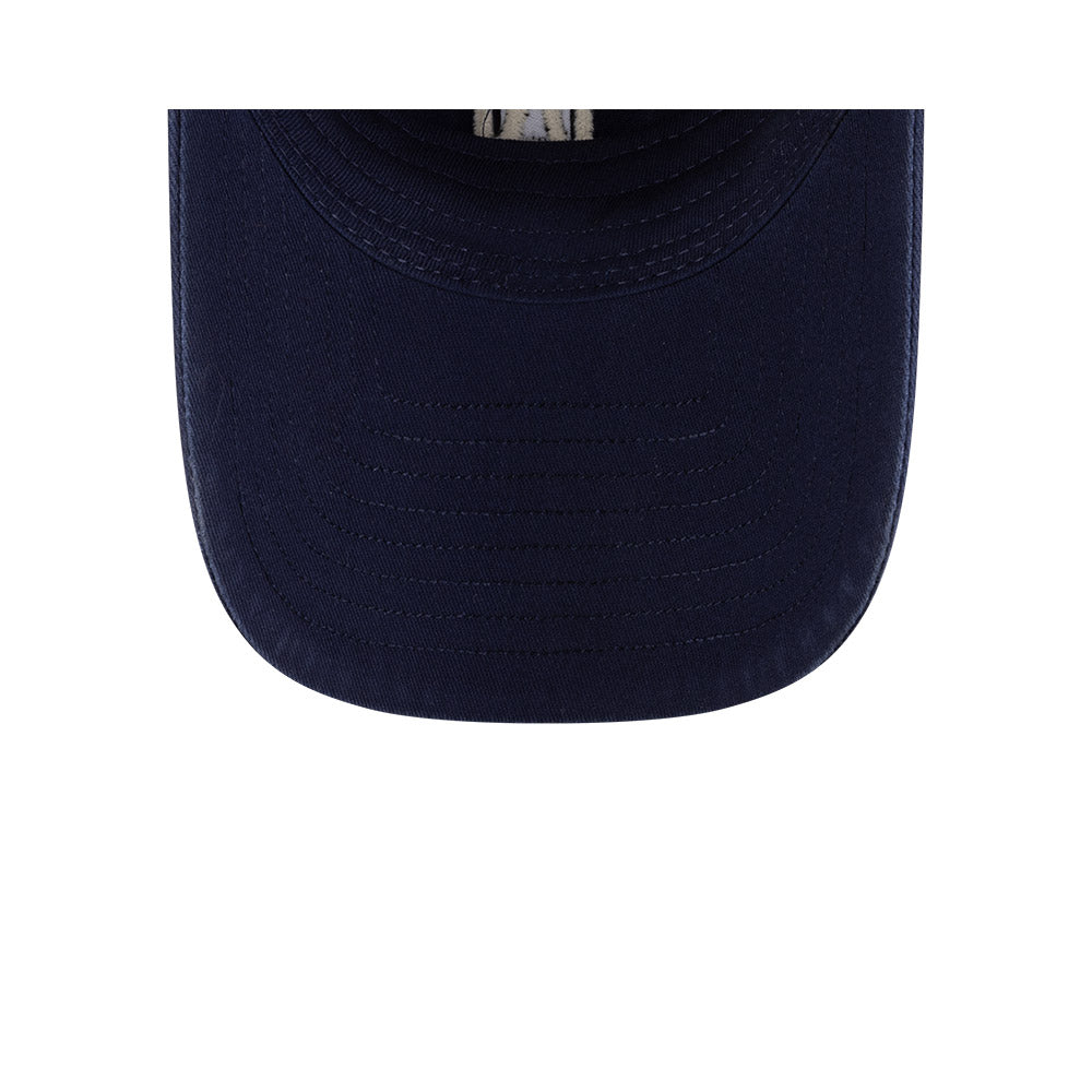 Undervisor view of New Era x Ralph Lauren Dodgers 9TWENTY Navy Cap showing the clean under-brim detail.