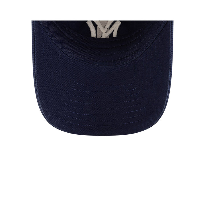 Undervisor view of New Era x Ralph Lauren Yankees 9TWENTY Navy Cap showing the clean under-brim detail.