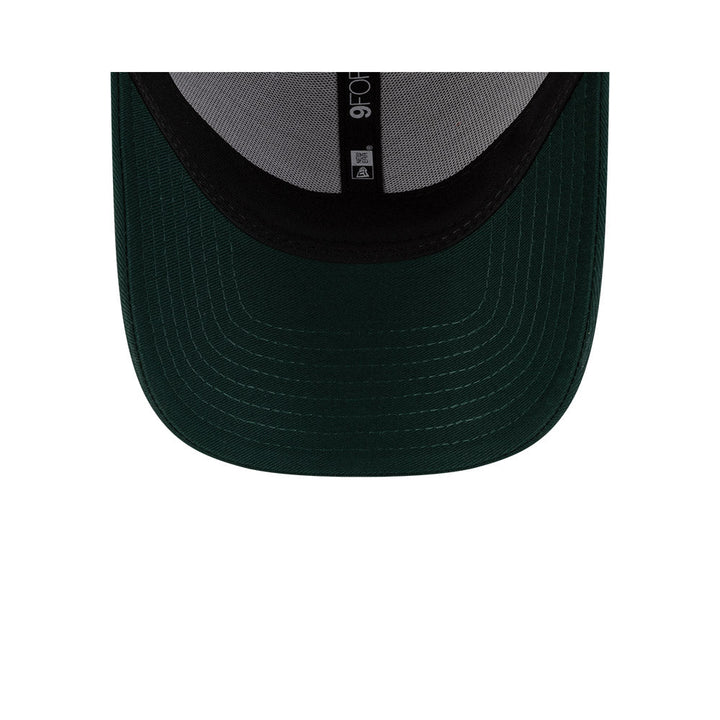 Undervisor view of New Era x Lacoste 9FORTY Core Dark Green Adjustable Capp showing the clean under-brim detail.