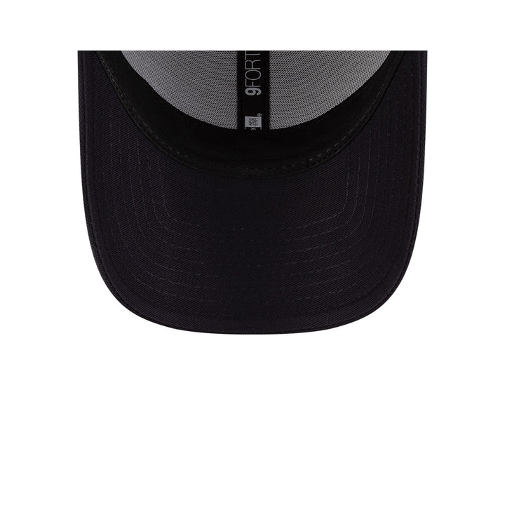 Undervisor view of New Era x Lacoste 9FORTY Core Navy Adjustable Cap showing the clean under-brim detail.