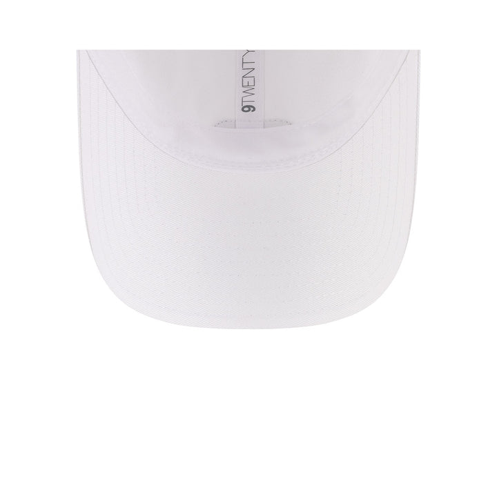 Undervisor view of New Era x Lacoste 9TWENTY Flag White Adjustable Cap showing the clean under-brim detail.