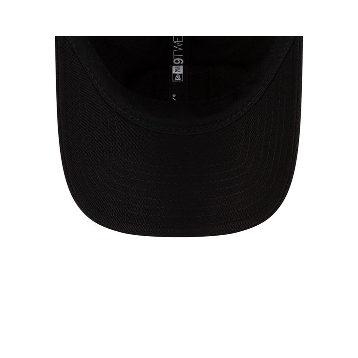Undervisor view of New Era x Lacoste 9TWENTY Golf Ball Black Adjustable Cap showing the clean under-brim detail.