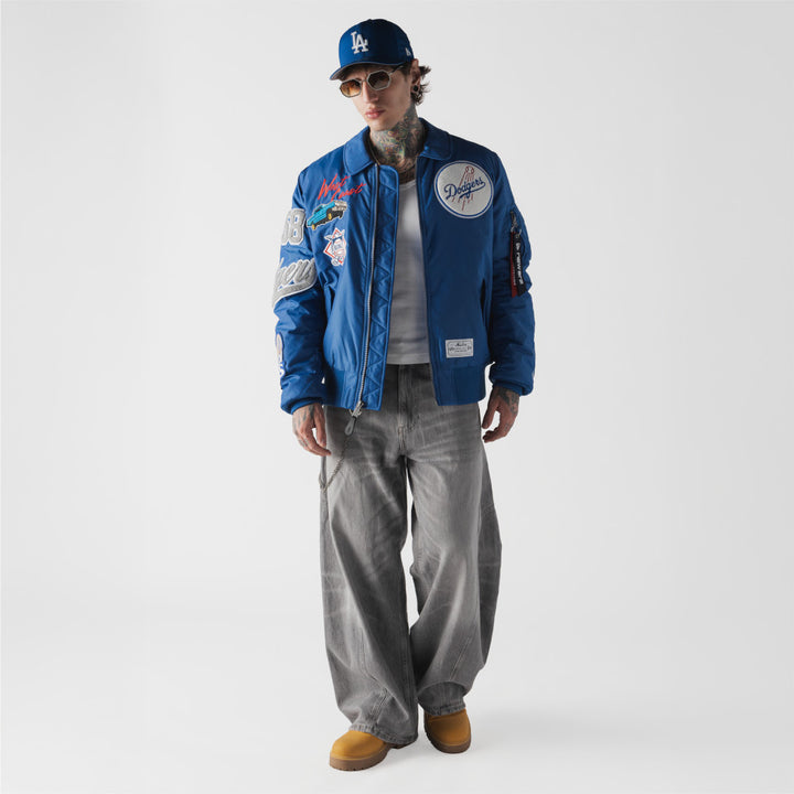 Los Angeles Dodgers MLB x Alpha Industries Light Royal Collared Bomber Jacket