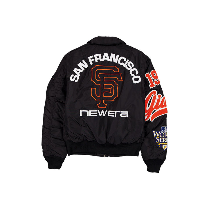 San Francisco Giants MLB x Alpha Industries Black Collared Bomber Jacket