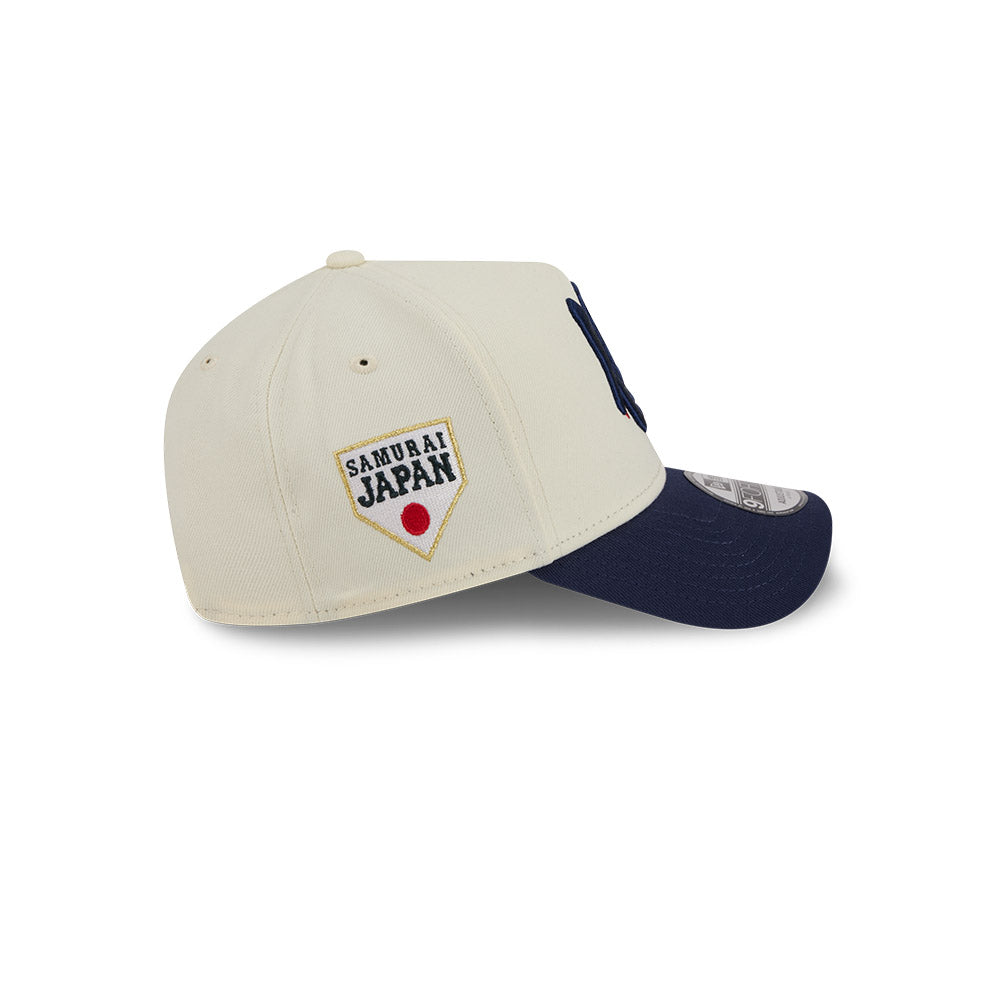 9FORTY A-Frame Japan World Baseball Classic Samurai Kanji Chrome White Snapback